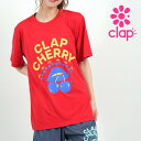 クラップ フィットネス ウェア clap クラップ フィットネスウェア レディース Tシャツ 半袖 CLAP CHERRY DRY TEE ドライ ロゴ チェリー サクランボ Tシャツ 新作