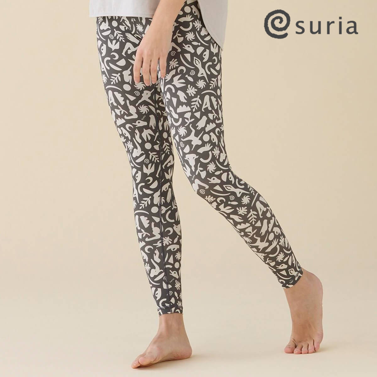 suria スリア ヨガウェア パンツ レギンス スポーツ レディース suria SURIA スリア ボトムス レギンス suria×かまわぬ レギンス”ムードラ” su-p680 ヨガ ピラティス ウェア 柄 コラボ かまわぬ おしゃれ かわいい 2025 新作