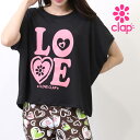 クラップ フィットネス ウェア clap クラップ フィットネスウェア レディース Tシャツ 半袖 LOVE CLAP DOLAMN L ロゴ シンプル ドルマ...