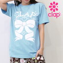 クラップ フィットネス ウェア clap クラップ フィットネスウェア レディース Tシャツ 半袖 RIBBON CLAP TEE ロゴ リボン シンプル 半袖...