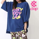 クラップ フィットネス ウェア clap クラップ フィットネスウェア レディース Tシャツ 半袖 EVERY BODY CLAP BIG TEE ロゴ シンプ...