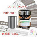塗料 スーパーホワイト ロックペイント プロタッチ 1液塗料 調色 トヨタ 035 希釈済み 0.5Kg 希釈済み塗料