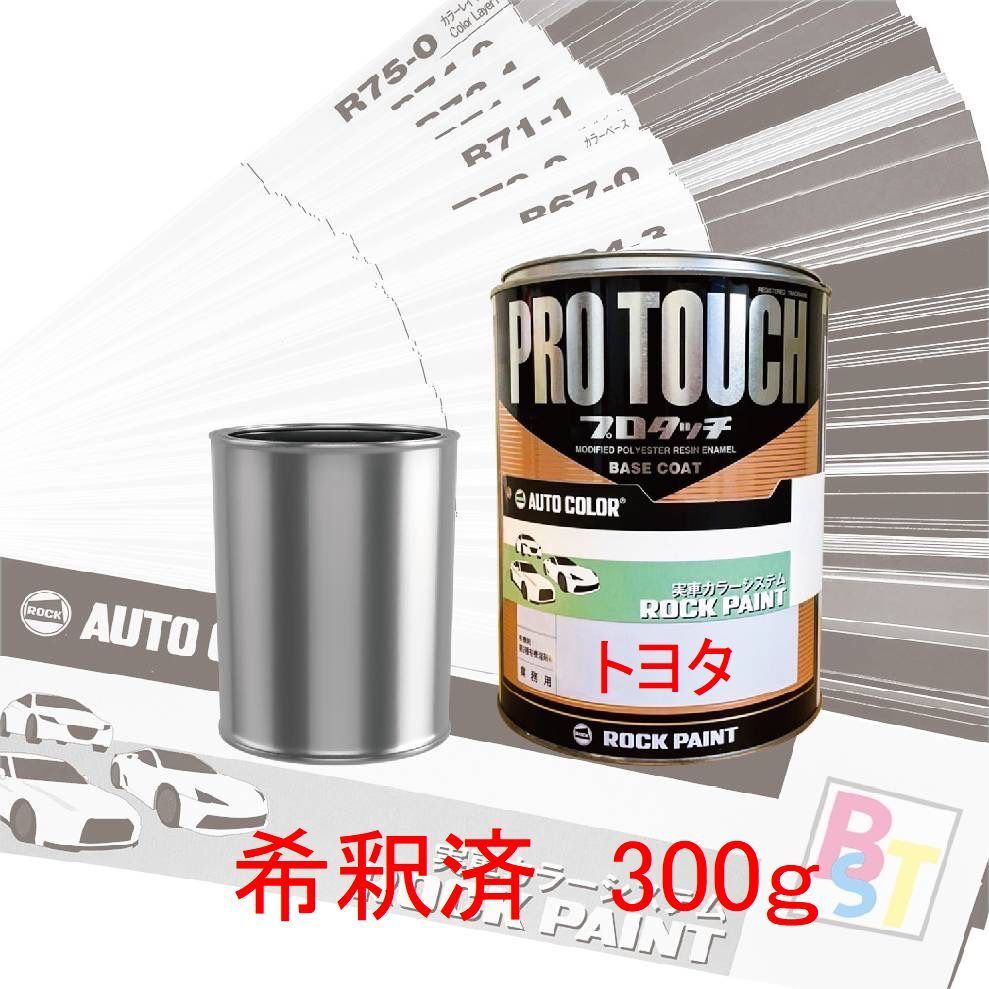 ロックペイント　プロタッチ　1液塗料　自動車塗料　補修　調色　トヨタ　3T7　エモーショナルレッド　希釈済み 300g(2.0)