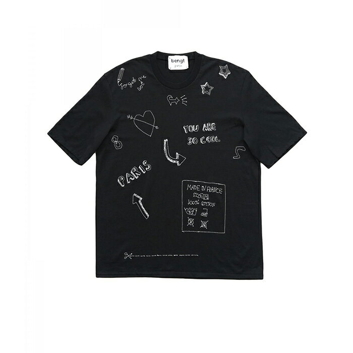 Bengt Paris - EMBROIDERED T-SHIRT - GRAFFITI - BLACK - 25/100