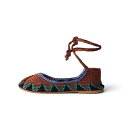 KASHURA - LACE UP BALLET SHOES - ALMOND BROWN