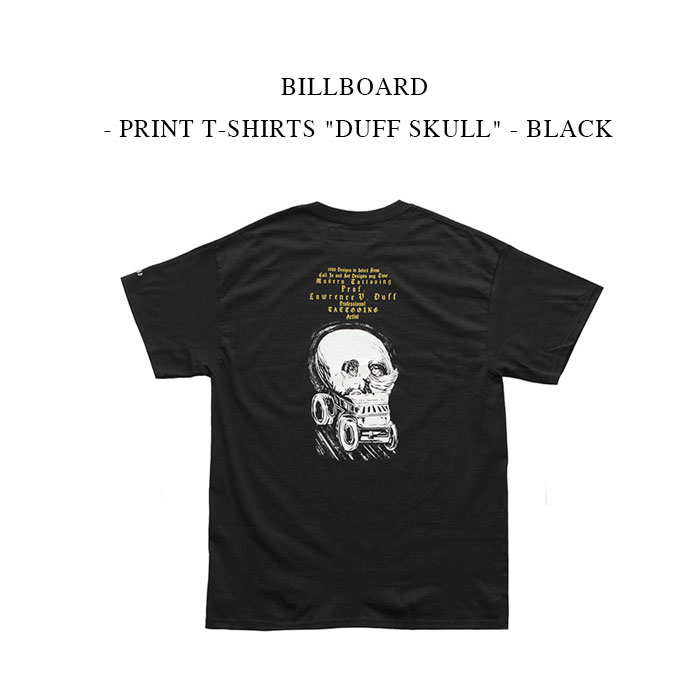 BILLBOARD - PRINT T-SHIRTS DUFF SKULL - BLACK ビルボード《プリントTシャツ》ダフスカル ブラック
