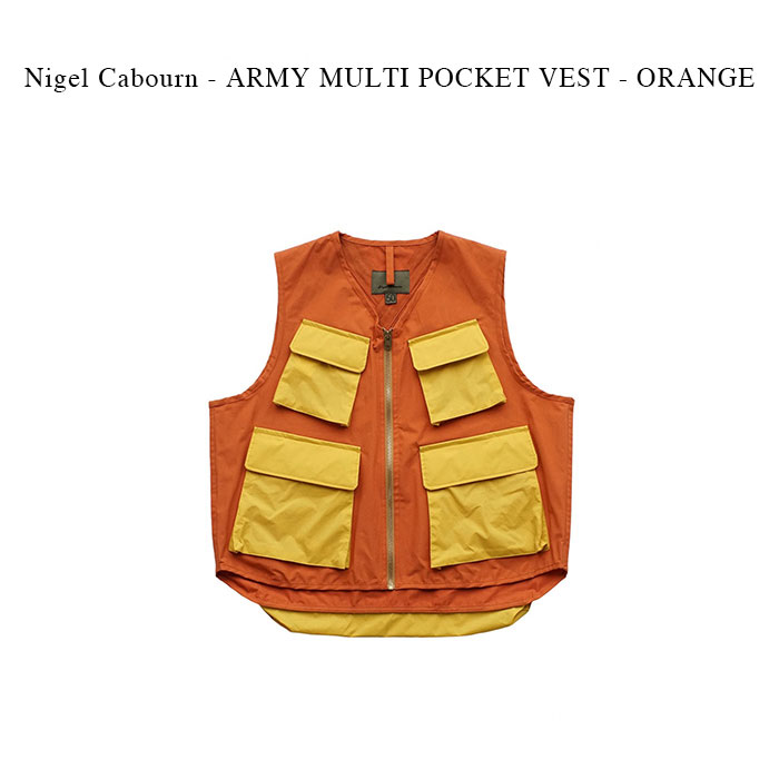 Rakuten - Nigel Cabourn - ARMY MULTI POCKET VEST - ORANGE