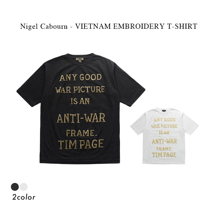 Rakuten - Nigel Cabourn - VIETNAM EMBROIDERY T-SHIRT - BLACK
