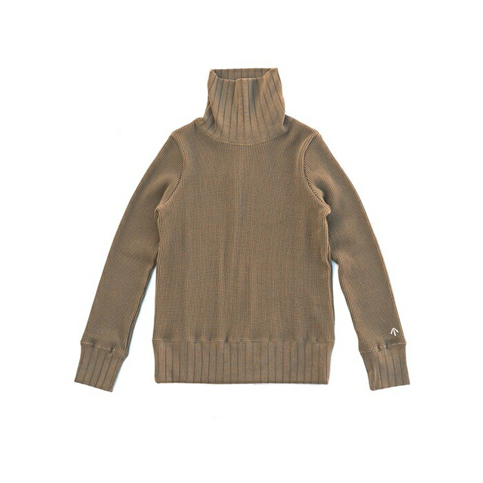 ◯ 170139112 Nigel Cabourn woman - TURTLENECK BIG WAFFLE CLASSIC - KHAKI