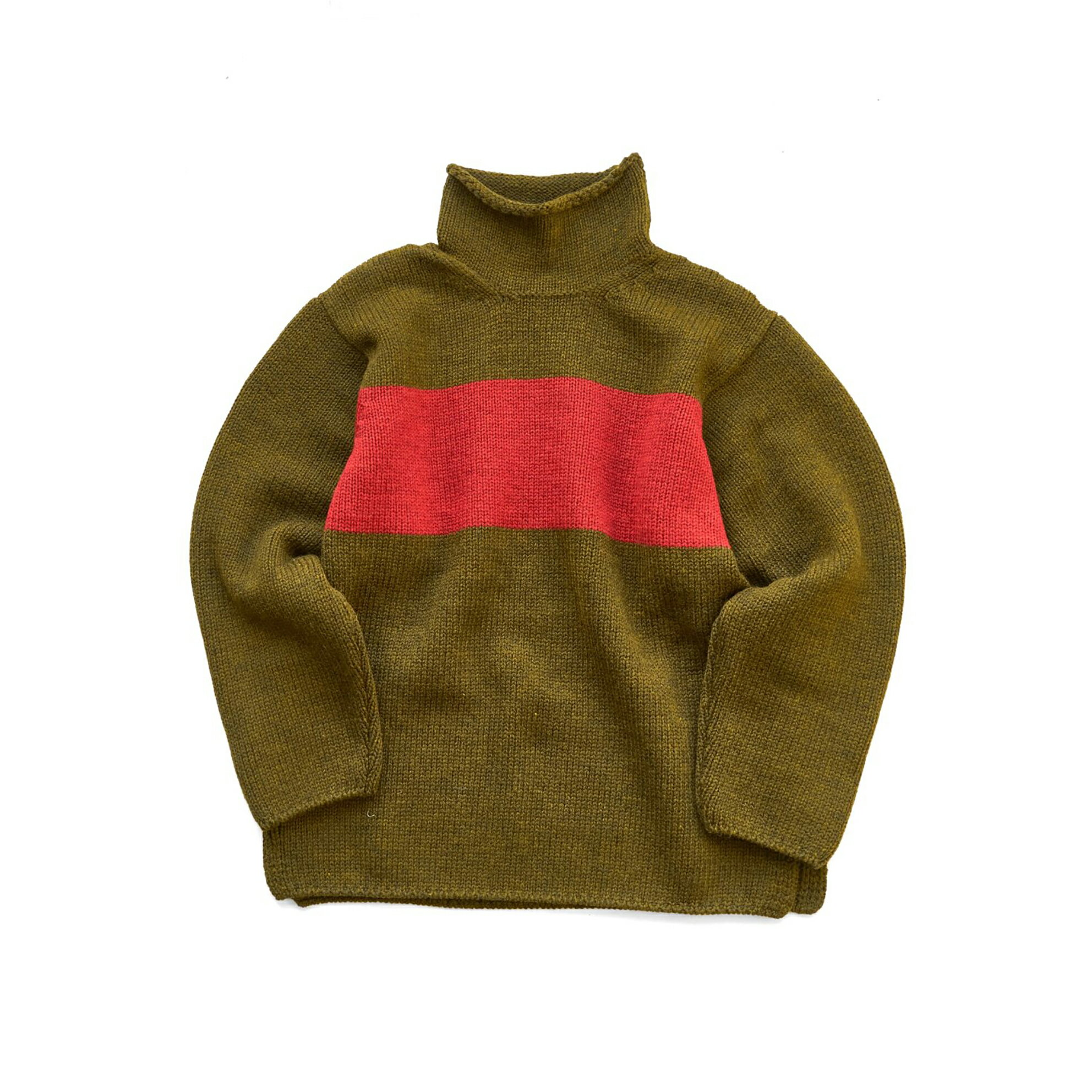 ◯ Nigel Cabourn - K-2 STRIPED ROLL NECK - GREEN