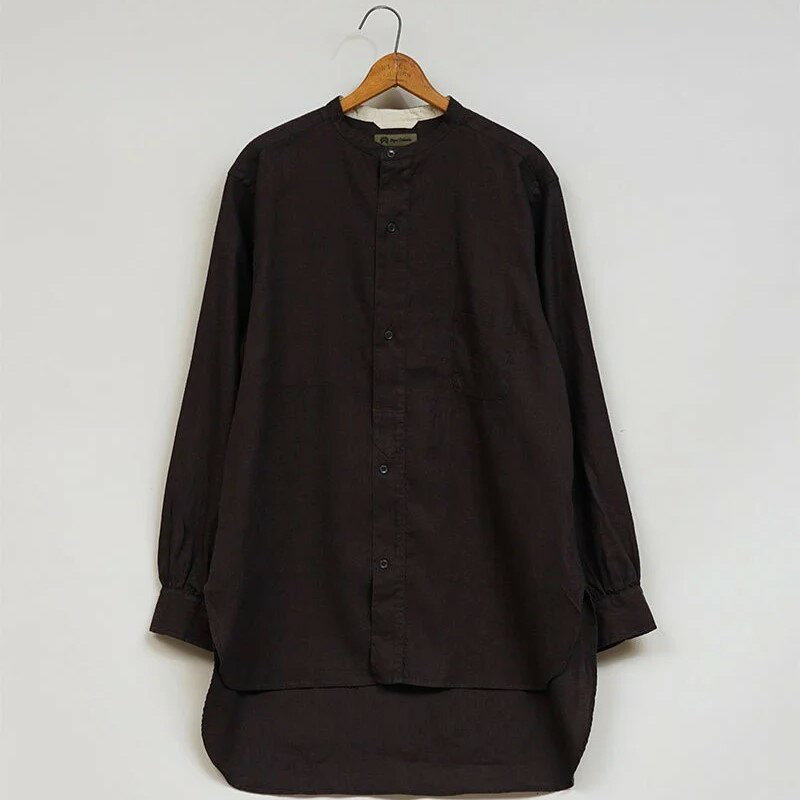 ◯ Nigel Cabourn - UTILITY SHIRT HEMPHORSE CLOTH - CHARCOAL GRAY