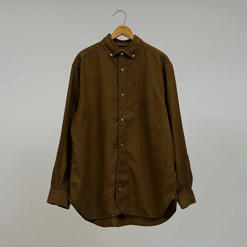 ◯ Nigel Cabourn -BRITISH OFFICERS SHIRT - HEMPHORSE CLOTH-KHAKI