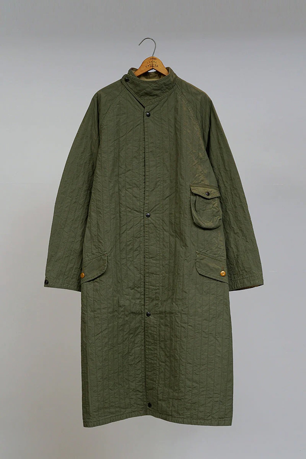  Nigel Cabourn - GAS PROTECT COAT STRIPE QUILT - GREEN