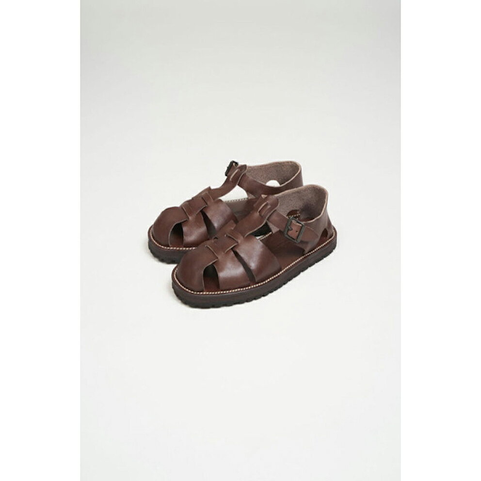 ◯ Nigel Cabourn - LEATHER GURKHA SANDAL - TOCHIGI LEATHER - DARK BROWN