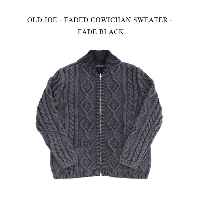 OLD JOE - FADED COWICHAN SWEATER - FADE BLACK オールドジョー《OJ-FCS フェイデッドカウチンセーター》フェードブラック