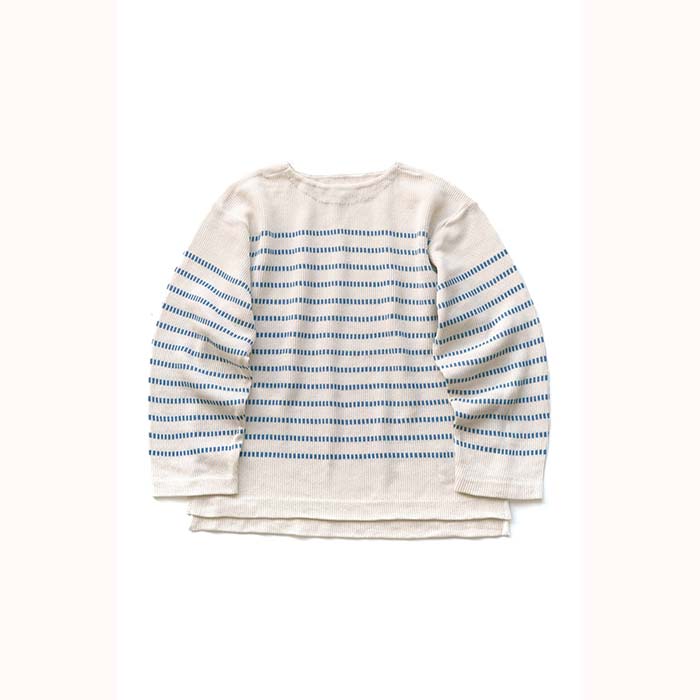 OLD JOE - EARLY BASQUE STRIPE SHIRTS - LONG SLEEVE - NATURAL x INDIGO