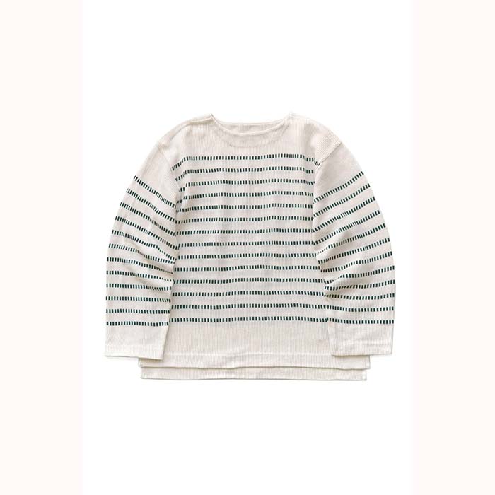 OLD JOE - EARLY BASQUE STRIPE SHIRTS - LONG SLEEVE - NATURAL x GRAPHITE