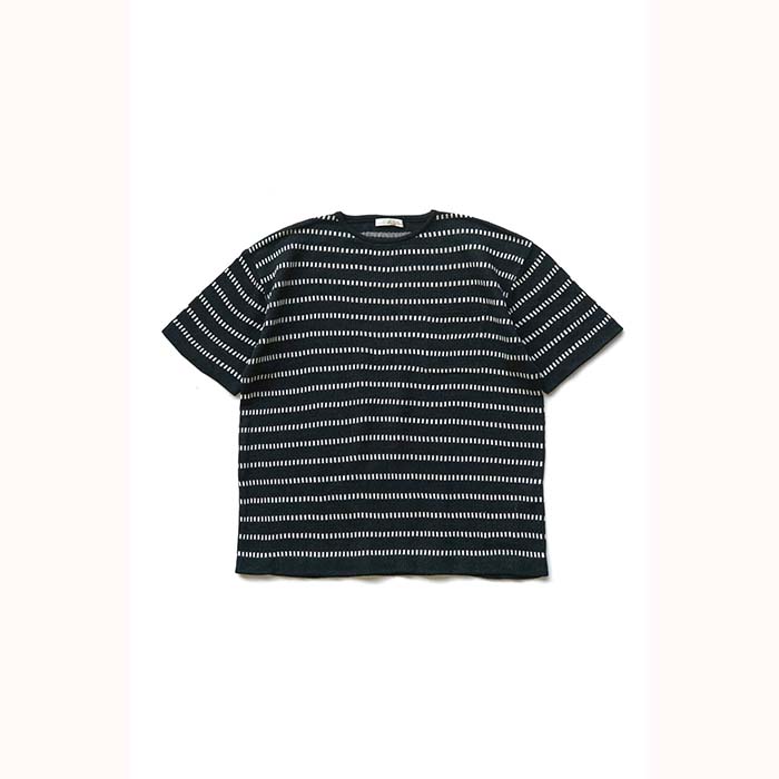 OLD JOE - EARLY BASQUE STRIPE SHIRTS - SHORT SLEEVE - GRAPHITE x NATURAL