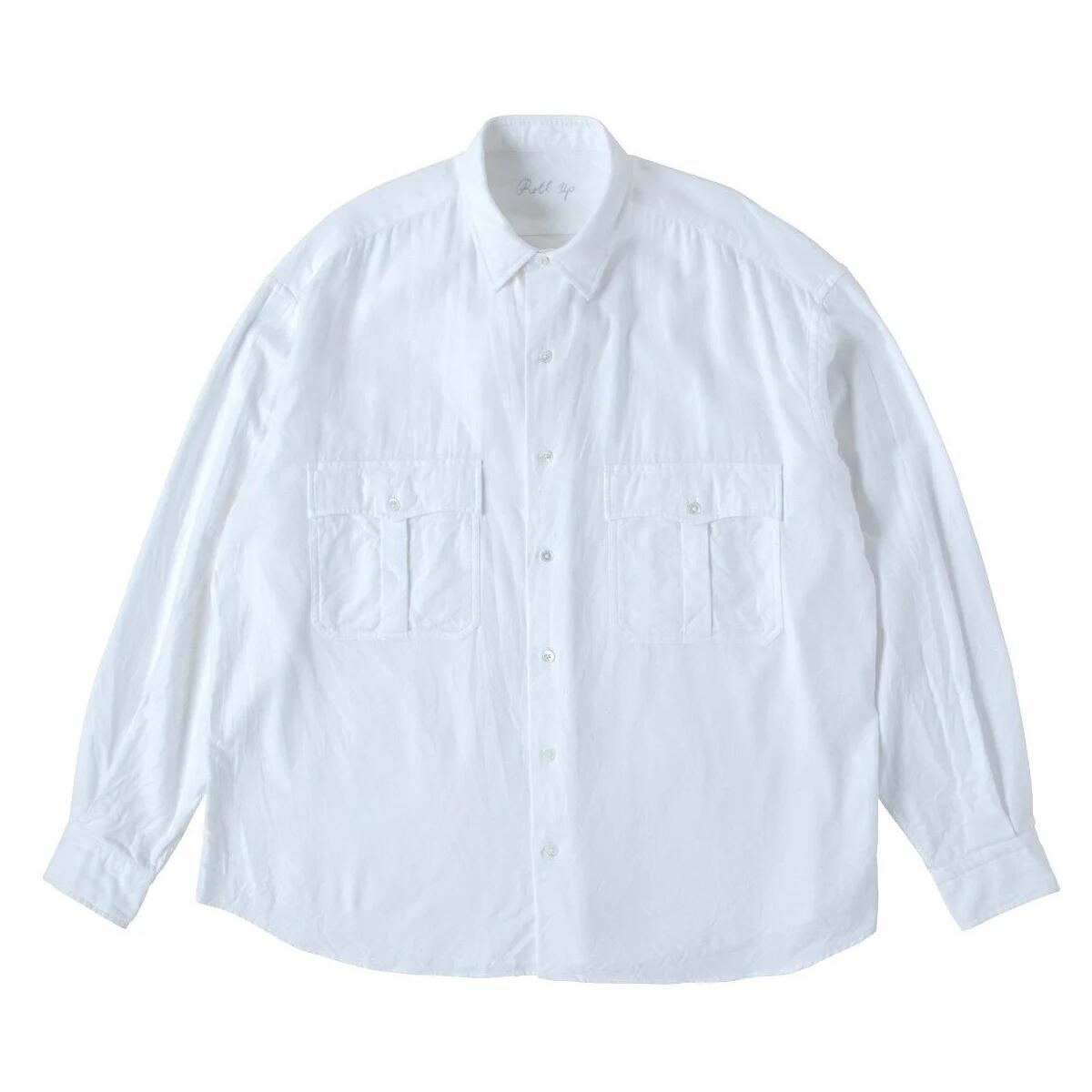 Porter Classic - ROLL UP FLANNEL SHIRT - WHITE