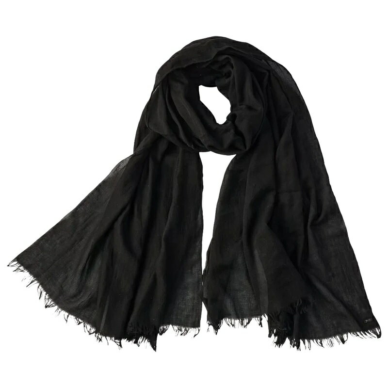 PORTER CLASSIC - SEA ISLAND COTTON STOLE - BLACK