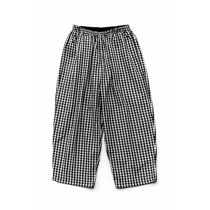 Porter Classic - GINGHAM CHECK PEACE PANTS - BLACK