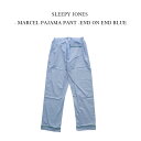 スリーピージョーンズ パジャマ メンズ SLEEPY JONES - MARCEL PAJAMA PANT -END ON END BLUE スリーピージョーンズ - マルセルパジャマパンツ - エンドオンエンド ブルー【レターパック送料込】