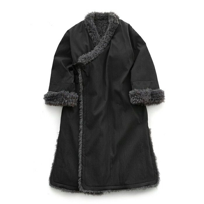 WRYHT- REVERSIVLE NOMADIC WRAP COAT - BLACK