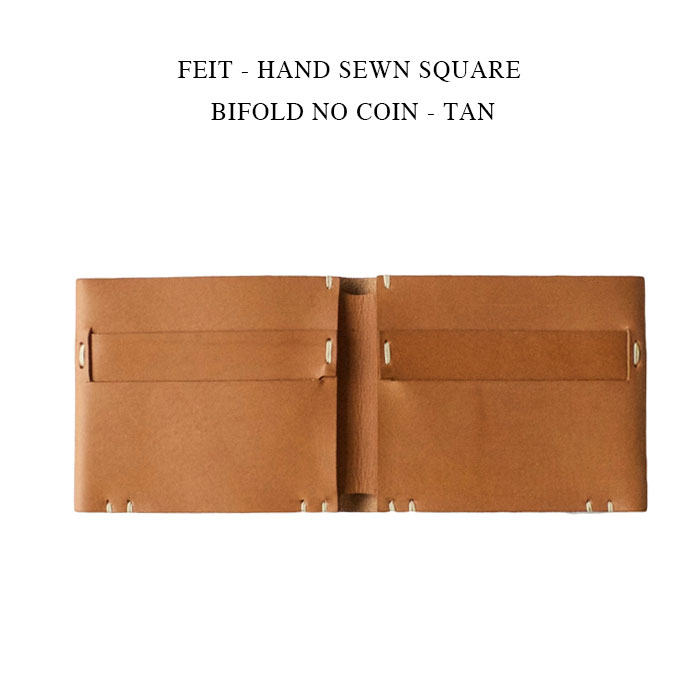 FEIT - HAND SEWN SQUARE BIFOLD NO COIN - TAN【国内正規】フェイト ファイト 財布 ウォレット 本革 メンズ レディース