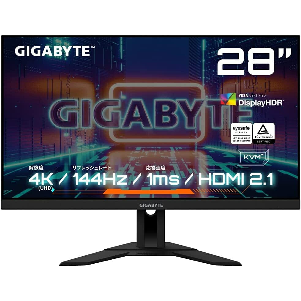 ゲーミングモニター GIGABYTE M28U Gaming Monitor (28型/UHD/Super Speed IPS/平面モニター/144Hz/1ms（GTG）)