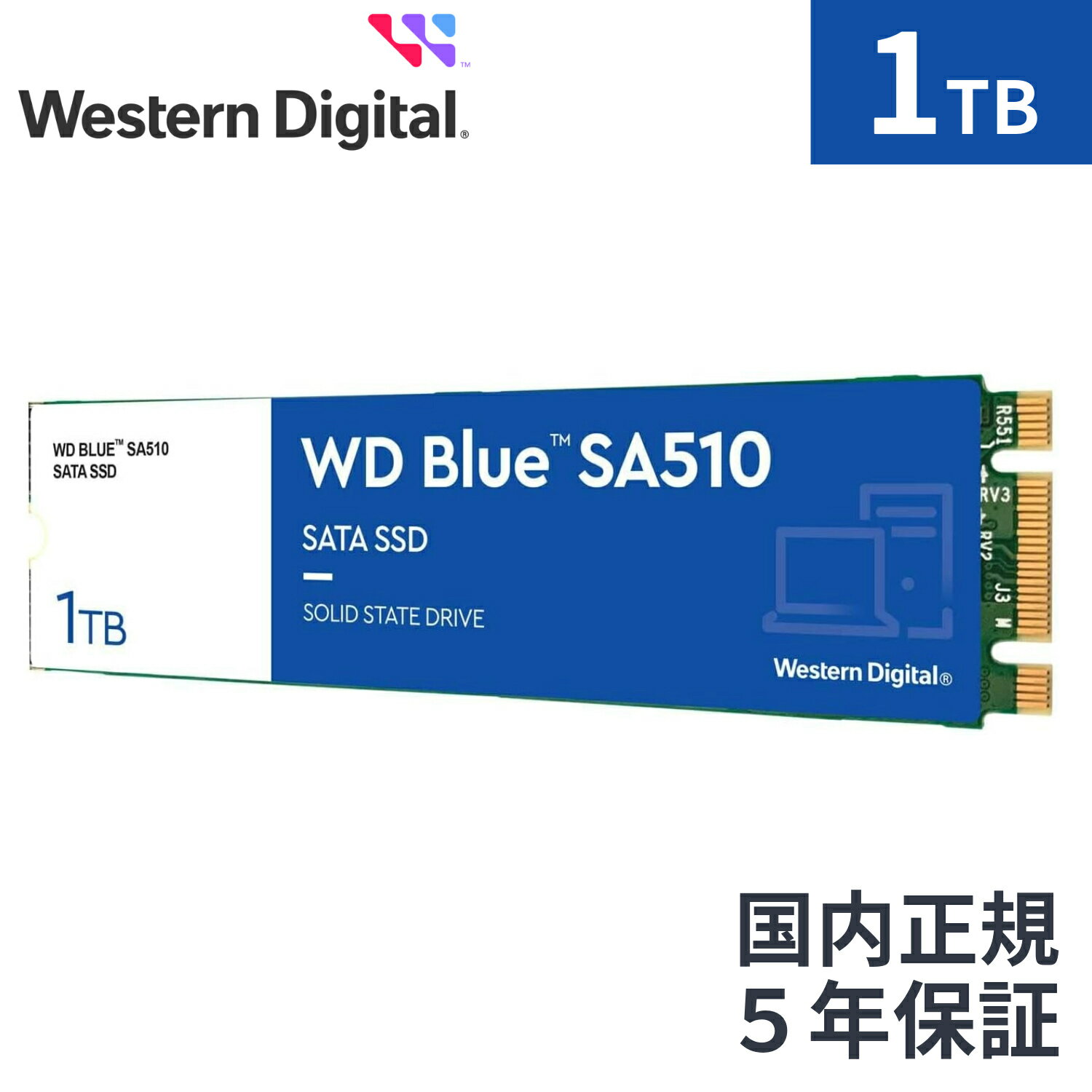 【国内正規流通品】 Western Digital ウエスタンデジタル WD Blue SATA SSD 内蔵 1TB M.2-2280 ( 読取り最大 560MB/s 書込み最大 520MB..