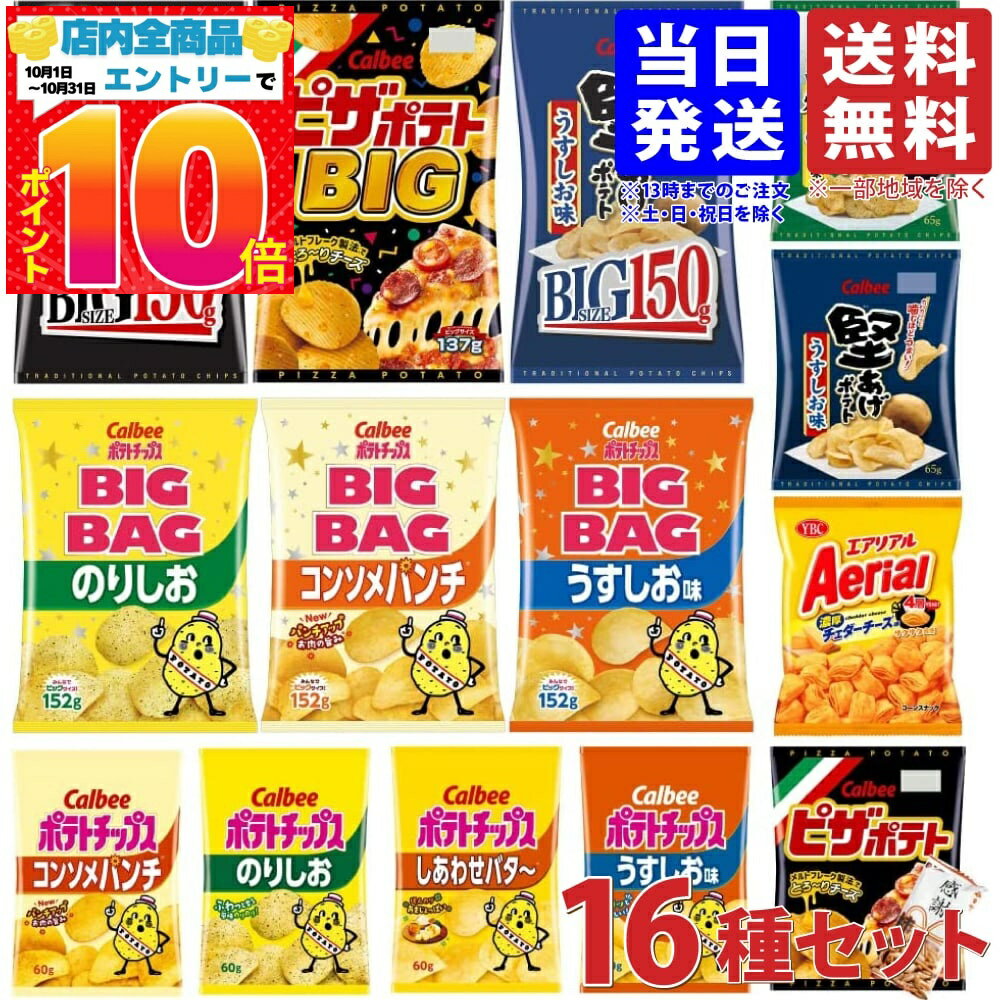 ポテトチップス 詰め合わせ 15種セット (ポテチ ビッグサイズ 6種 + レギュラーサイズ 8種 + 感謝柿ピ..