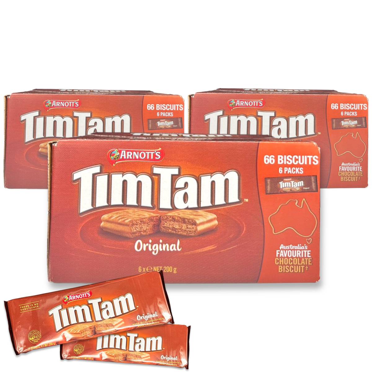 ティムタム チョコ オーストラリア お土産 TimTam オリジナル 11枚×6パック×3箱 チョコサンドクッキー コストコ 通販 送料無料