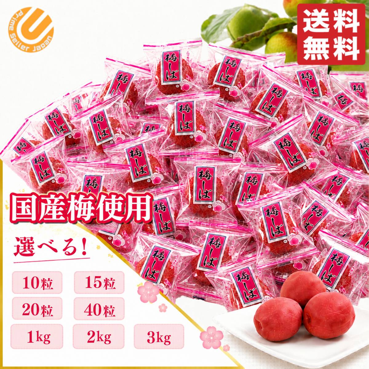 カリカリ梅 業務用 国産 梅しば 大粒梅 選べる 10粒 15粒 20粒 40粒 1kg 2kg 3kg 塩分補給 ムラオカ コストコ 通販 送料無料 訳あり(つぶれ有) 賞味期限2026年6月29日 アウトレット フードロス 処分