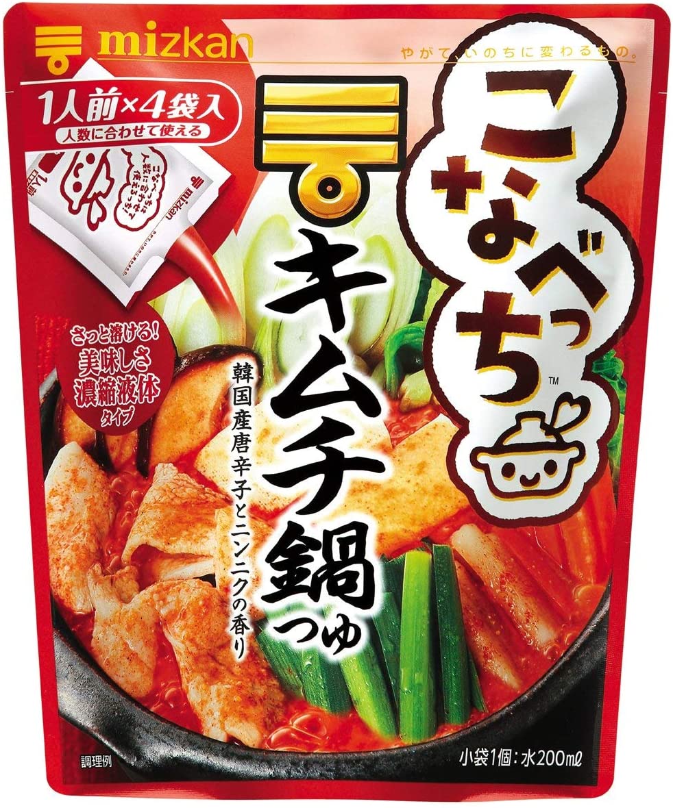 【アウトレット】ミツカン こなべっち キムチ鍋つゆ (1人前×4袋入) 単品 送料無料 賞味期限2022.04.08のサムネイル
