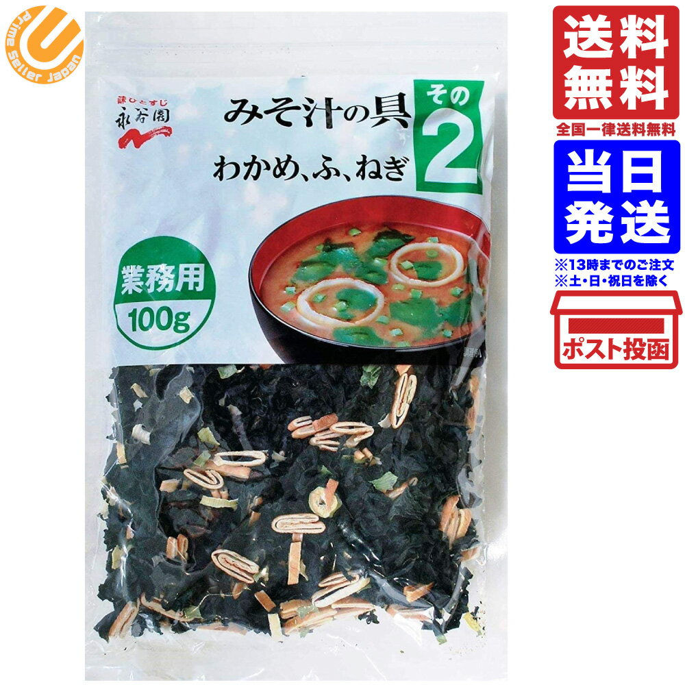 永谷園 業務用 みそ汁の具 その2（わかめ ふ ねぎ）100g 100食分 送料無料 メール便