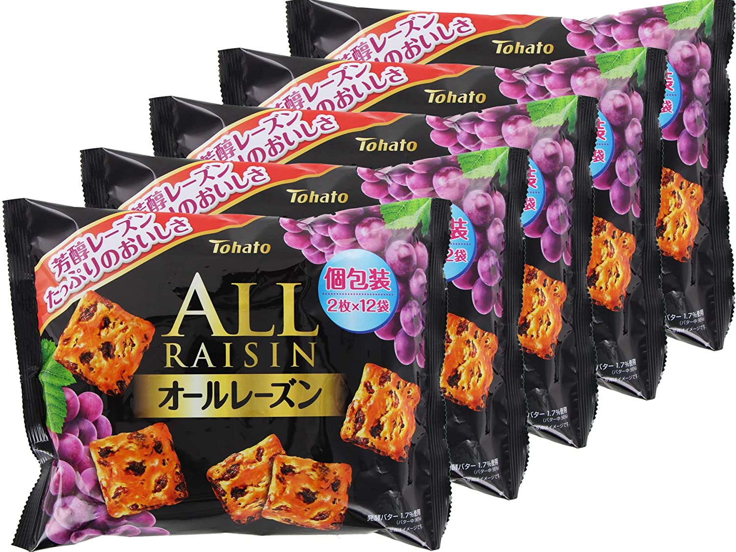 【アウトレット】東ハト ファミリーサイズオールレーズン 5袋セット 送料無料(一部地域を除く) 賞味期限2022.06.15のサムネイル