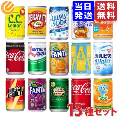 ジュース & 炭酸飲料 160ml ミニ缶 13種 ランダムセット 缶 ミニ 炭酸 ジュース アソート 詰め合わせ 送料無料(一部地域を除く)
