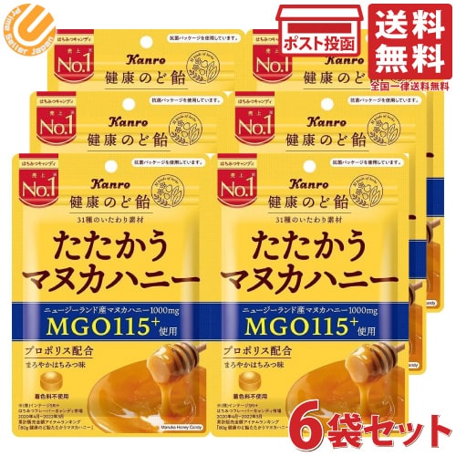 カンロ 健康のど飴 たたかうマヌカハニー 80g ×6袋セットのサムネイル