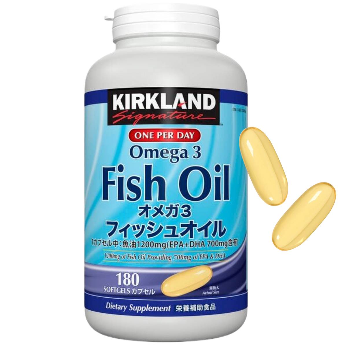 ���������� �ե��å��奪���� ���ᥬ3 Omega3 ���ץ� 180γ 1�� 180��ʬ ��˰�»��û� KIRKLAND �����ȥ� ���� ����̵��