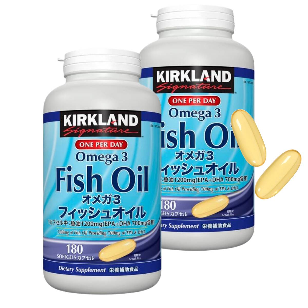 ���������� �ե��å��奪���� ���ᥬ3 Omega3 ���ץ� 180γ �� 2�� 360��ʬ ��˰�»��û� KIRKLAND �����ȥ� ���� ����̵��