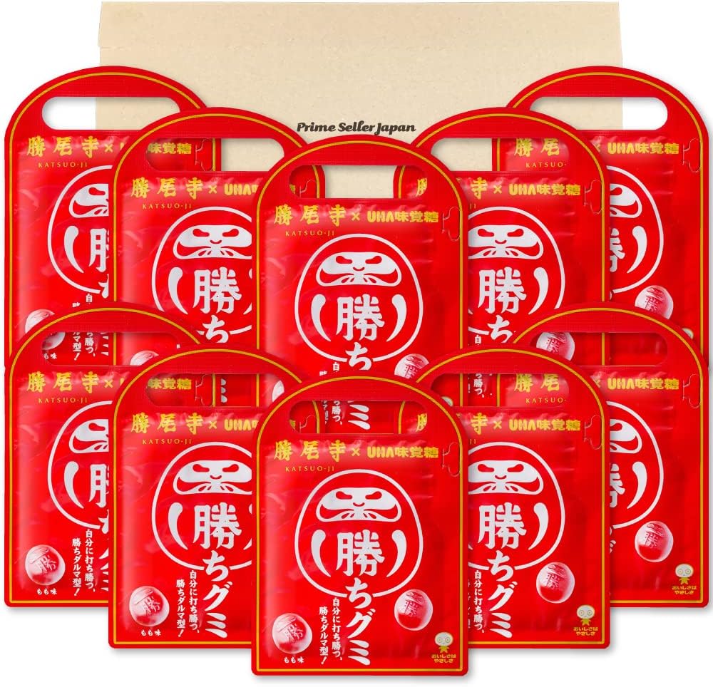勝ちグミ もも味 25g ×10袋セット PSJバラエティBOX 味覚糖 受験 勝尾寺 合格祈願 だるま もも 送料無料のサムネイル