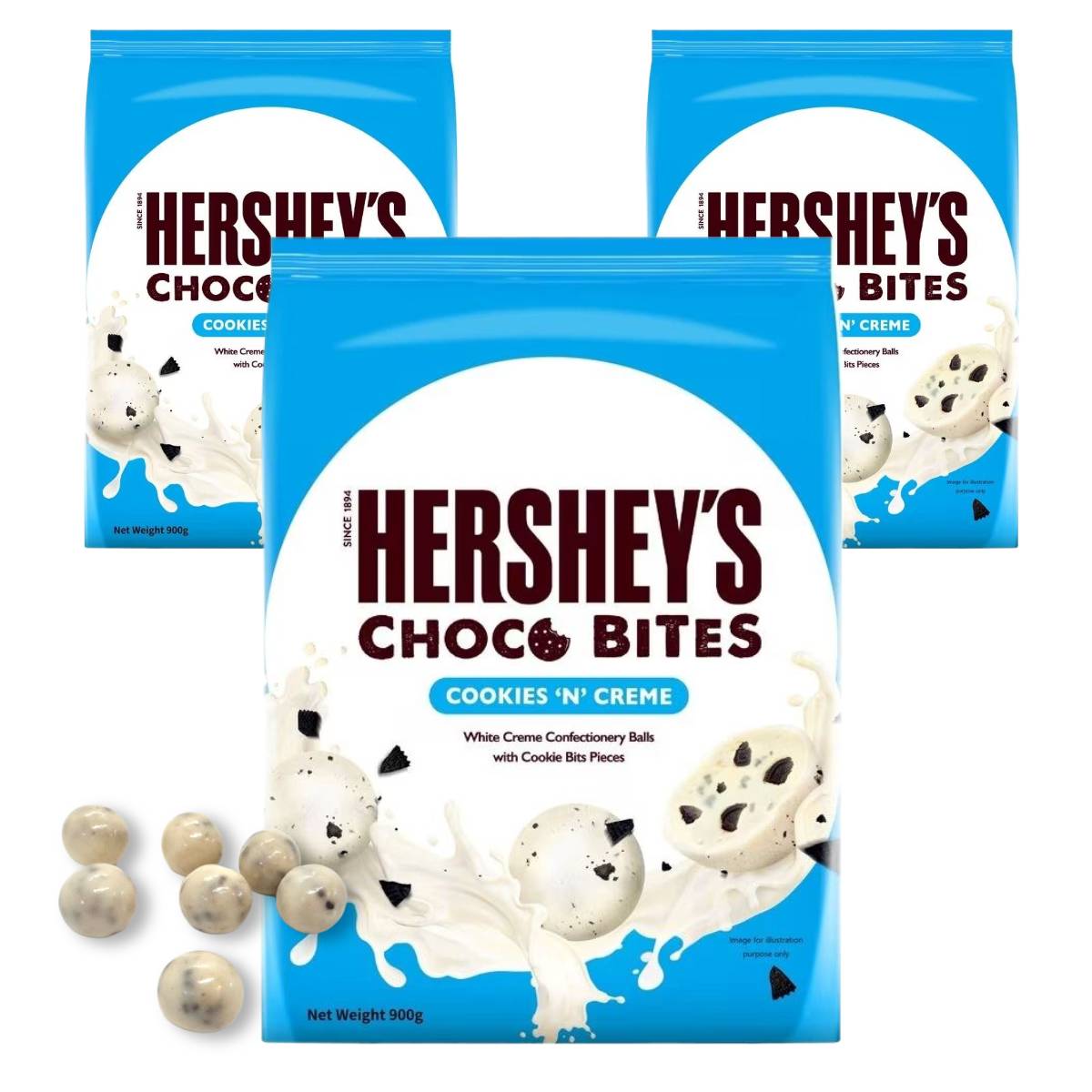 PrimeSellerJapan 楽天市場店のハーシーズ チョコ クッキー＆クリーム チョコバイツ 900g×3袋 ハーシー コストコ 通販 送料無料｜アングル2