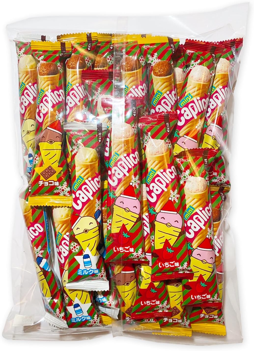江崎グリコ カプリコミニ クリスマス 30本 ビッグシェアパック チョコ いちご ミルク 個包装 お菓子 詰め合わせ 配り用 プレゼント ギフト 大容量 カプリコ ミニ クリスマス限定