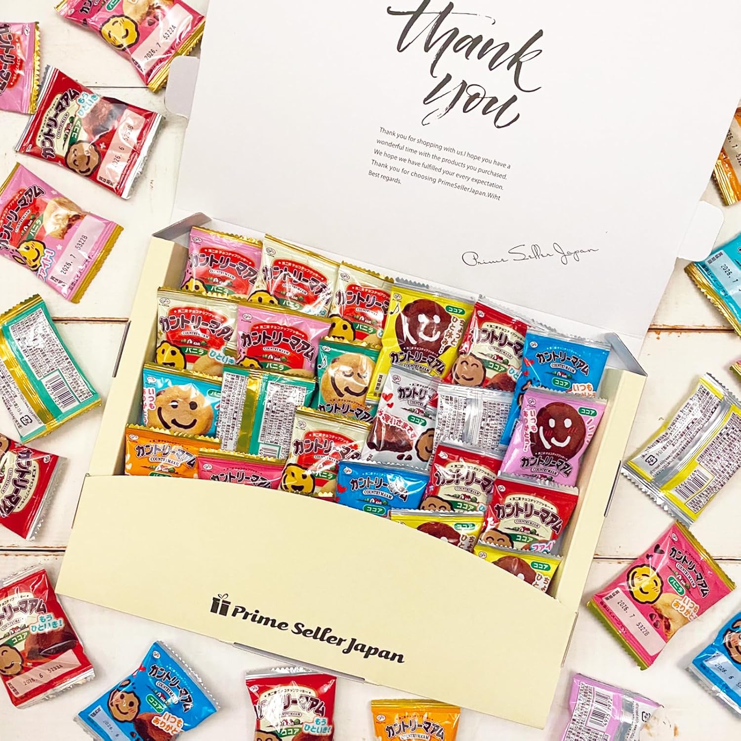 不二家 カントリーマアム バニラ ＆ ココア メッセージ付きデザインパッケージ 30袋 ギフトボックス 小袋 個包装 詰め合わせ ソフトク..