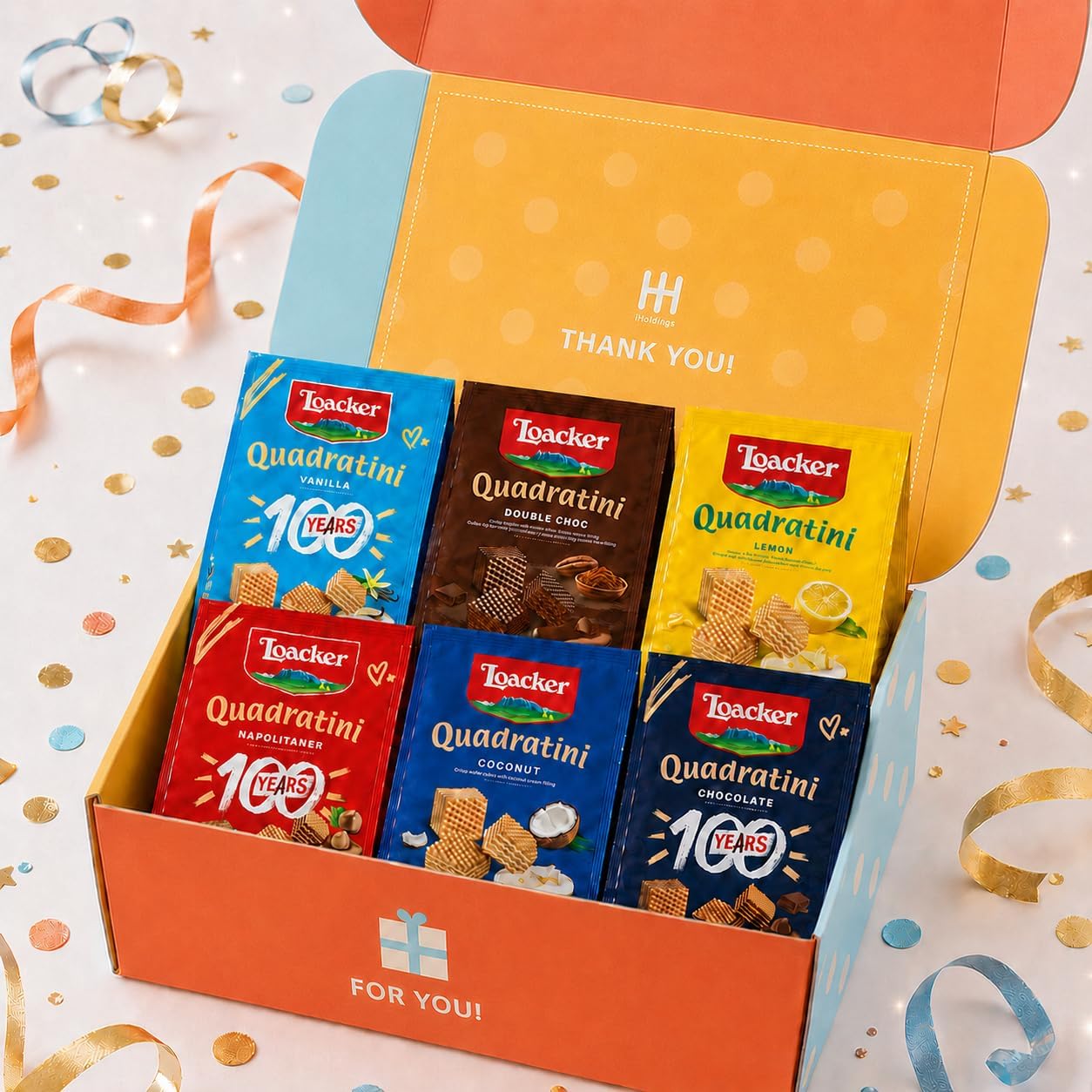 Wafers - ローカー ウエハース 6種各1袋 オリジナルギフトボックス ナポリターナ チョコレート ダブルチョコ バニラ レモンココナッツ 詰め合わせ プレゼント