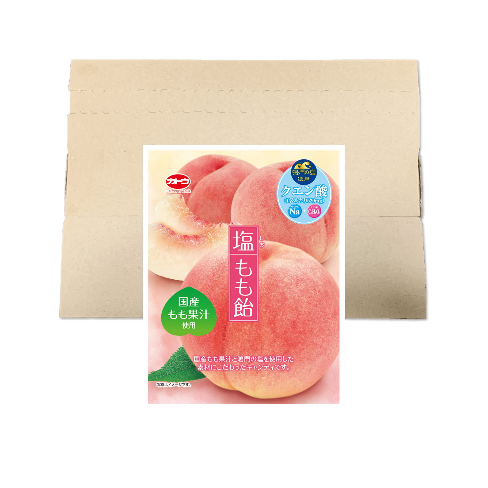 国産もも果汁のやさしい甘さに、鳴門の塩のほどよい塩味を合わせた「もも味の塩飴」です。甘じょっぱいバランスに、もも風味のさわやかさが重なり、後味がすっきりしやすい味わい。 1袋54g、個包装タイプなので手を汚しにくく持ち運びやシェアにも活用できます。デスクワークの気分転換、来客時のお茶うけ、外出時の携帯用など、さまざまなシーンで使いやすいフルーツキャンディ。 ※パッケージデザインおよびクエン酸の含有量は、商品リニューアル等により予告なく変更される場合がございます。あらかじめご了承ください。 [賞味期限] 出荷日より30日以上の商品をお届けいたします。関連商品加藤製菓 塩とまと飴 58g トマトキャンディ 塩分補給 個包装...加藤製菓 塩レモンキャンディ 58g 鳴門の塩使用 レモン風味 塩分補...480円480円加藤製菓 塩パイン飴 58g パイナップル風味 鳴門の塩使用 クエン酸...加藤製菓 塩マスカット飴 58g 山梨県産シャインマスカット使用 鳴門...480円480円メイホウ 氷砂糖 80g浅田飴 W乳酸菌マヌカハニーのど飴 60g のど飴...500円498円浅田飴 のど飴 黒糖味 70g 直火炊き製法...浅田飴 ビタミンCマヌカハニーのど飴 60g のど飴...498円498円浅田飴 プロポリスマヌカハニーのど飴 60g...龍角散 のどすっきり タブレット 10.4g×1袋 のど飴 シュガーレ...498円500円国産もも果汁のやさしい甘さに、鳴門の塩のほどよい塩味を合わせた「もも味の塩飴」です。甘じょっぱいバランスに、もも風味のさわやかさが重なり、後味がすっきりしやすい味わい。 1袋54g、個包装タイプなので手を汚しにくく持ち運びやシェアにも活用できます。デスクワークの気分転換、来客時のお茶うけ、外出時の携帯用など、さまざまなシーンで使いやすいフルーツキャンディ。 ※パッケージデザインおよびクエン酸の含有量は、商品リニューアル等により予告なく変更される場合がございます。あらかじめご了承ください。 [賞味期限] 出荷日より30日以上の商品をお届けいたします。