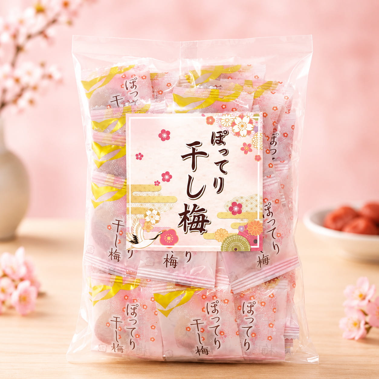 ぽってり干し梅 200g (標準52袋) シェアパック 個包装 種なし干し梅 小袋 業務用 お試し お菓子 おつまみ 酒の肴 小分け