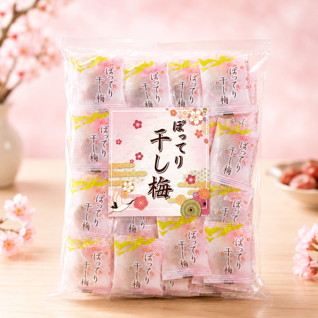 ぽってり干し梅 400g (標準107袋) シェアパック 個包装 種なし干し梅 小袋 大容量 業務用 まとめ買い お菓子 おつまみ 酒の肴 小分け