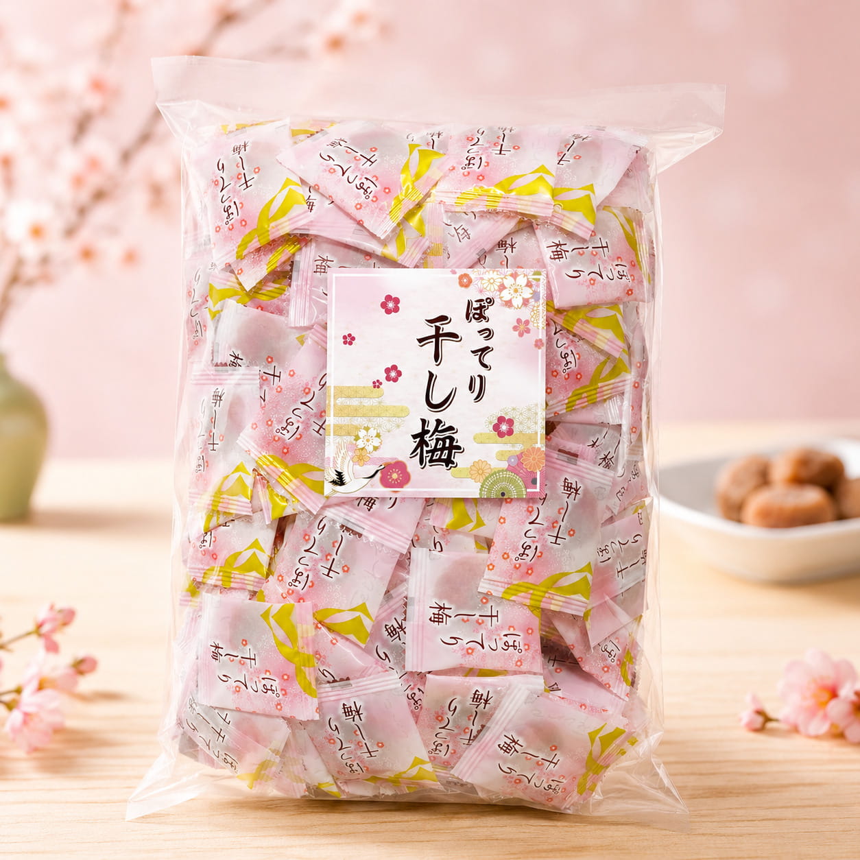 ぽってり干し梅 1kg (標準264袋) ビッグシェアパック 個包装 種なし干し梅 小袋 大容量 業務用 まとめ買い お菓子 おつまみ 酒の肴 小分けブランド：タクマ食品毎日のスナックやおつまみにぴったりのぽってり干し梅を、大容量シェアパックでお届け。個包装タイプだから携帯しやすく、オフィスや外出先で手軽に楽しめます。 厳選した梅を使い、しっとりとした食感と程よい甘酸っぱさを実現。ひとつひとつ丁寧に種を取り除き、安心してお召し上がりいただけるよう仕上げました。 小袋(標準)264袋入りの1kgパックはご家族や友人とのシェアにも最適。イベントやパーティーで配ったり、ストック用のおやつとしても重宝します。 梅のおいしさを味わいながら、忙しい日常のリフレッシュに。いつでもどこでも手軽に楽しめるぽってり干し梅をぜひお試しください。 【内容量】 1kg (標準264袋) 【保存方法】 直射日光、高温多湿を避けて保存してください。 【ご注意】 ※グラムで管理しているため、商品名記載の標準数量に満たない場合がございます。あらかじめご了承ください。 しっとりやわらかい種なし干し梅をひとつずつ個包装。鮮度を維持したままいつでも手軽にお召し上がりいただけます 個包装だから携帯に便利。通勤・通学やオフィス、お出かけ先での小腹満たしに最適なお手軽スナック 1kg(約264袋)の大容量シェアパックなので、家族や友人、オフィス仲間などみんなで分け合って楽しめます 甘酸っぱい味わいとしっとり食感。ティータイムやお酒のおつまみ、ヘルシーなおやつとして幅広く活用 ※グラムで管理しているため、商品名記載の標準数量に満たない場合がございます。あらかじめご了承ください項目内容ブランド名タクマ食品内容量 / 重量1kg原産国中国・日本■ 商品の特徴 しっとりやわらかい種なし干し梅をひとつずつ個包装。鮮度を維持したままいつでも手軽にお召し上がりいただけます 個包装だから携帯に便利。通勤・通学やオフィス、お出かけ先での小腹満たしに最適なお手軽スナック 1kg(約264袋)の大容量シェアパックなので、家族や友人、オフィス仲間などみんなで分け合って楽しめます 甘酸っぱい味わいとしっとり食感。ティータイムやお酒のおつまみ、ヘルシーなおやつとして幅広く活用 ※グラムで管理しているため、商品名記載の標準数量に満たない場合がございます。あらかじめご了承ください■ ご注意事項 予告なくパッケージや内容量が変更される場合がございます。 画像はイメージです。実際の商品と一部異なる場合がございます。 食品のため、お客様のご都合による返品・交換はお断りしております。 商品到着後はお早めにお召し上がりください。関連商品ぽってり干し梅 400g (標準107袋) シェアパック 個包装 種な...ぽってり干し梅 200g (標準52袋) シェアパック 個包装 種なし...2,360円1,280円タクマ食品 たねなしほしうめ 45袋入カリカリ梅 業務用 梅しば 国産 大粒梅 2kg 塩分補給 ムラオカ ...890円5,290円上間菓子店 スッパイマンの甘梅一番 65g 5袋セット 沖縄土産 定番...上間菓子店 スッパイマンの甘梅一番 65g 4袋セット 沖縄土産 定番...2,160円1,860円上間菓子店 スッパイマン 甘梅一番 65g 3袋セット 沖縄土産 定番...一榮食品 ちょっといっぷく梅 バニラ味 個 10g 10個セット...1,640円1,300円チーリン製菓 オールシーズンチョコレート 1kg 大容量 オリジナルギ...ぷっちょ マルチビタミン サプリ ソフトキャンディ 90日分x2袋 U...5,400円5,590円ぽってり干し梅 1kg (標準264袋) ビッグシェアパック 個包装 種なし干し梅 小袋 大容量 業務用 まとめ買い お菓子 おつまみ 酒の肴 小分け しっとりやわらかい種なし干し梅をひとつずつ個包装。鮮度を維持したままいつでも手軽にお召し上がりいただけます個包装だから携帯に便利。通勤・通学やオフィス、お出かけ先での小腹満たしに最適なお手軽スナック1kg(約264袋)の大容量シェアパックなので、家族や友人、オフィス仲間などみんなで分け合って楽しめます ※パッケージ・内容量は予告なく変更になる場合があります。