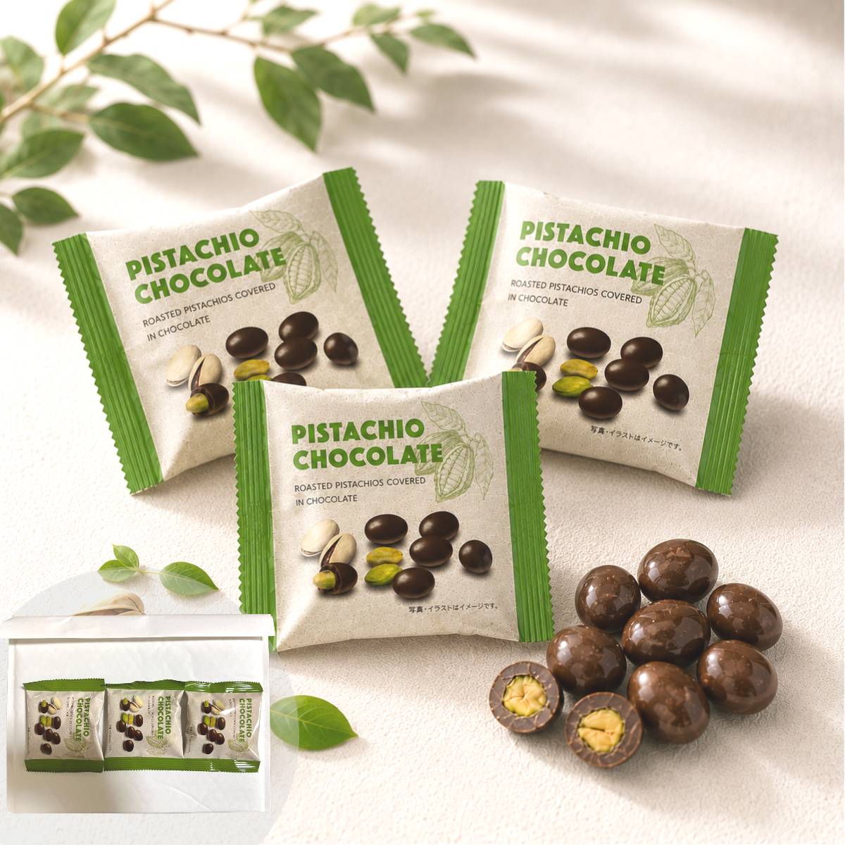 ピスタチオ チョコレート ナッツ 個包装 21g×3袋 小分け 訳あり メール便 コストコ...